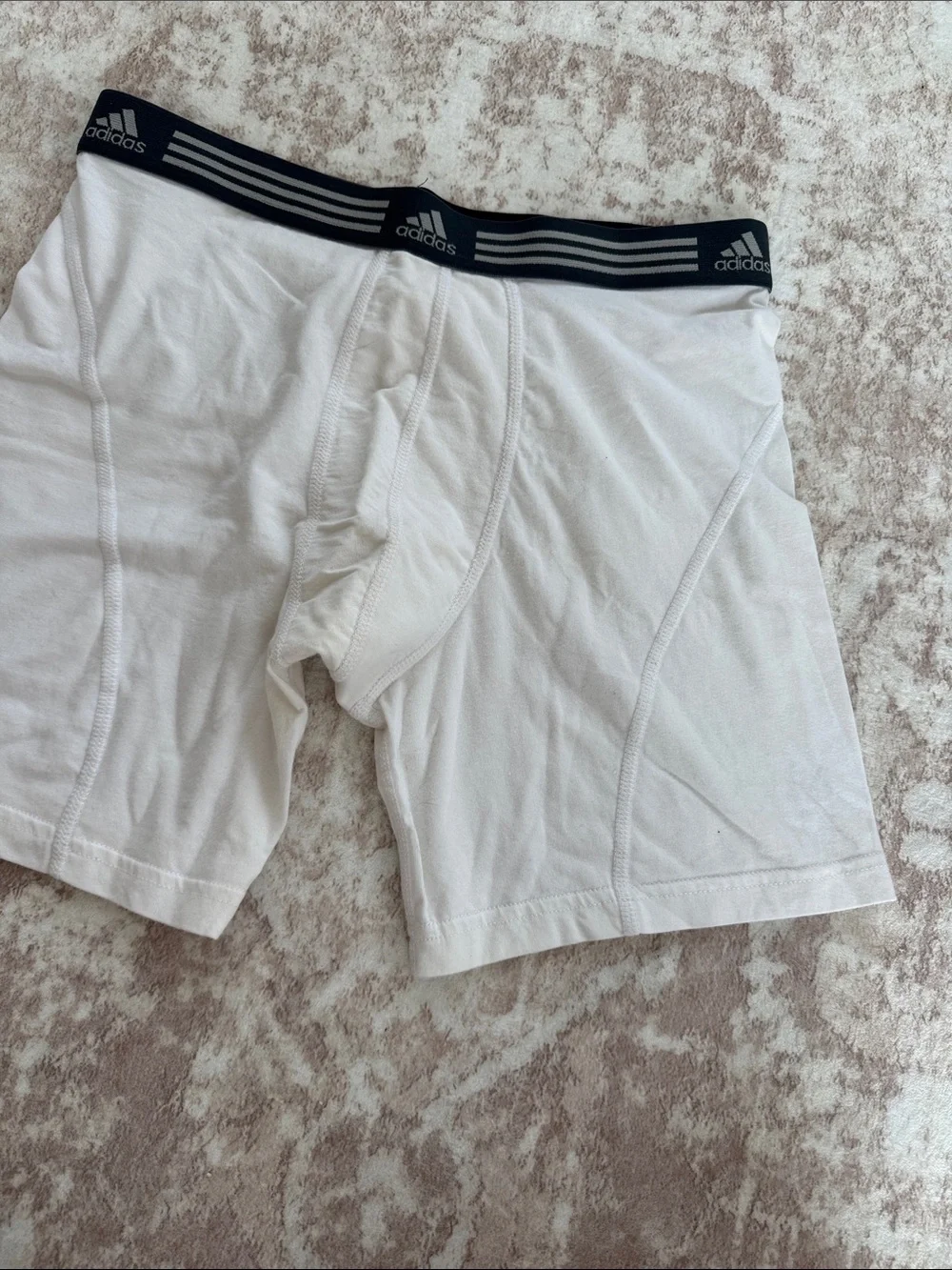 adidas White Boxer Briefs with Black Branded Waistband climalite